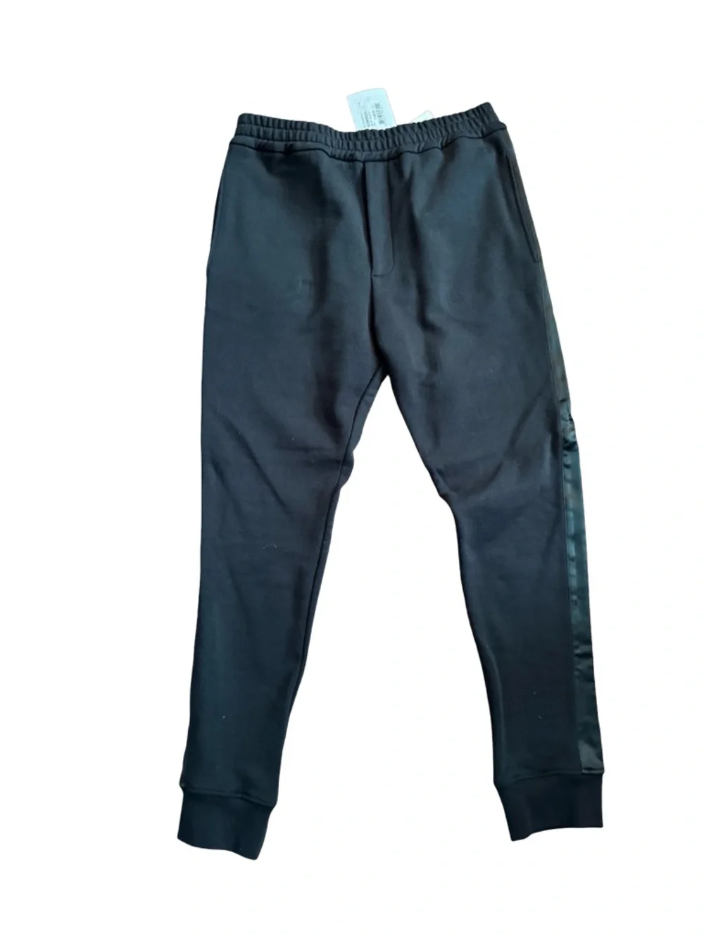 Alexander McQueen Black Logo-Back Satin-Trim Joggers - Picture 2 of 9